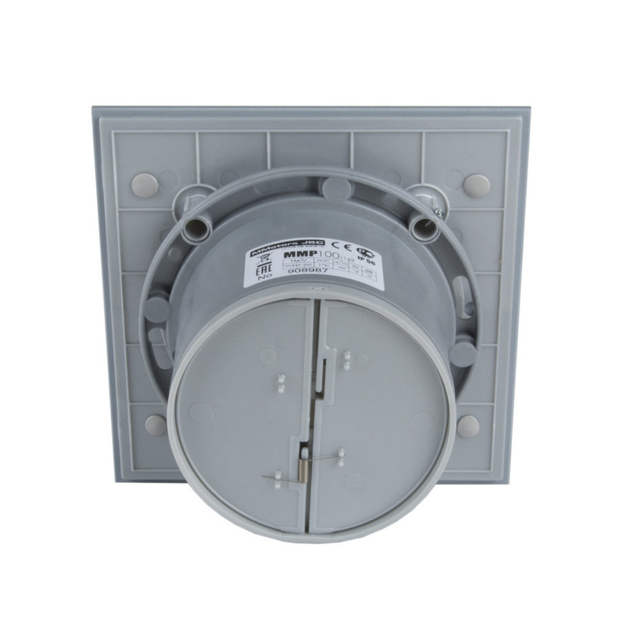 Mmotors ММ-Р 06 стекло квадрат, 169 м³/ч, 18 Вт, с обратным клапаном /светло серый/ - отопление, вентиляция и кондиционирование