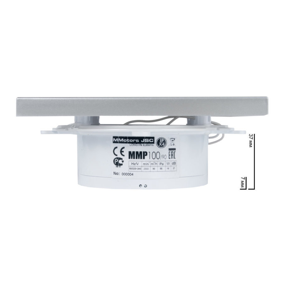 Mmotors ММ-Р 08 квадрат прямой, ТОНКИЙ, 90 м³/ч, 16 Вт, с обратным клапаном /под плитку/ - отопление, вентиляция и кондиционирование