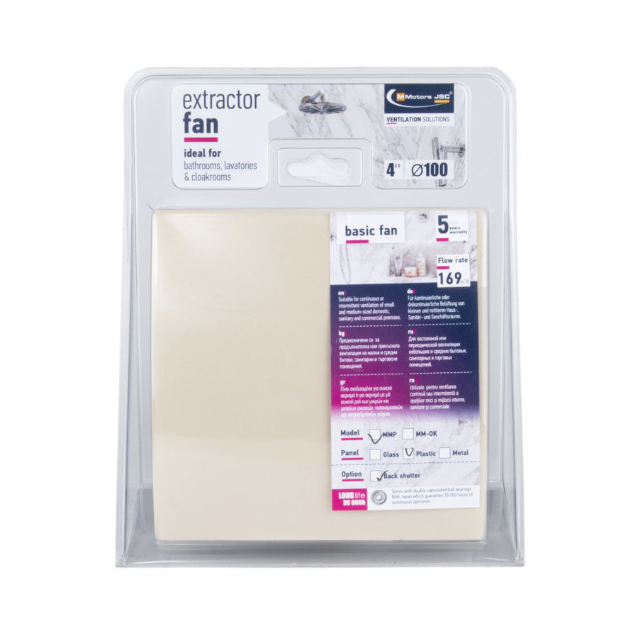 Mmotors ММ-Р 01 пластик овал, 169 м³/ч, 18 Вт, с обратным клапаном  /бежевый, слоновая кость/ - отопление, вентиляция и кондиционирование